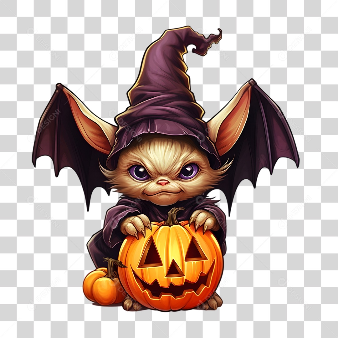 Elemento 3D Halloween Gnomo PNG Transparente