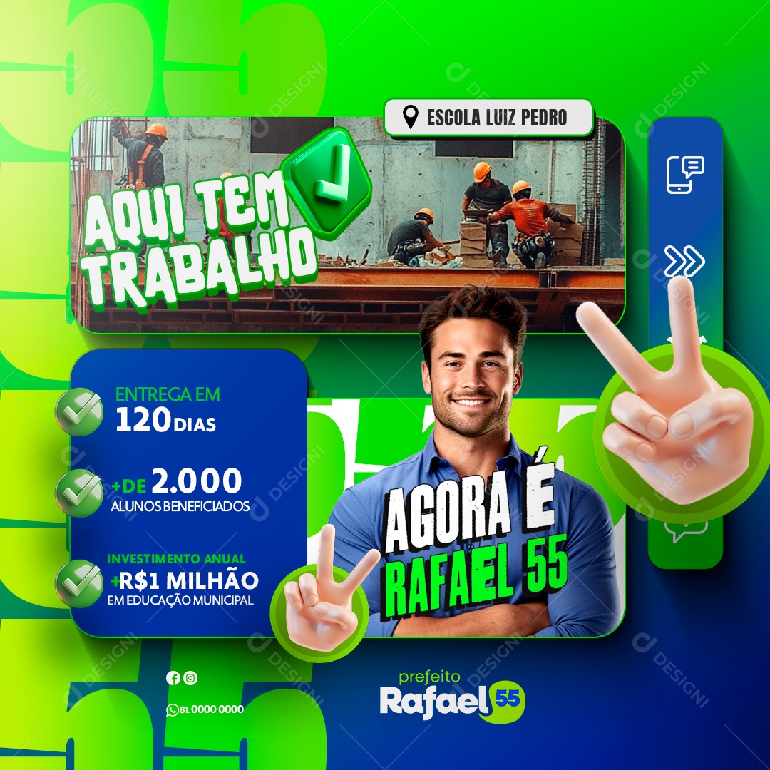 Política Agora é Rafalel Social Media PSD Editável