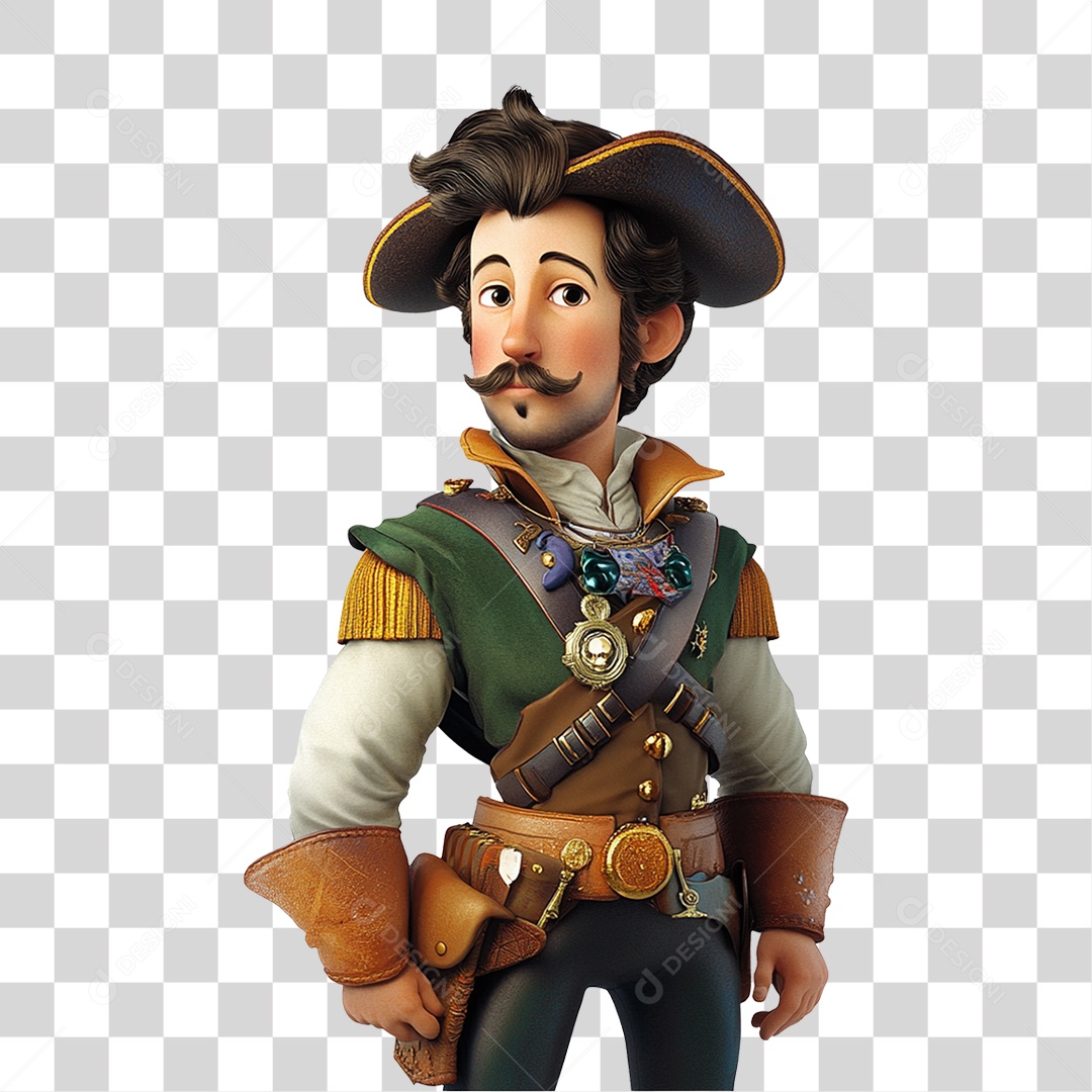 Personagem Estilo Desenho Animado Dom Pedro PNG Transparente