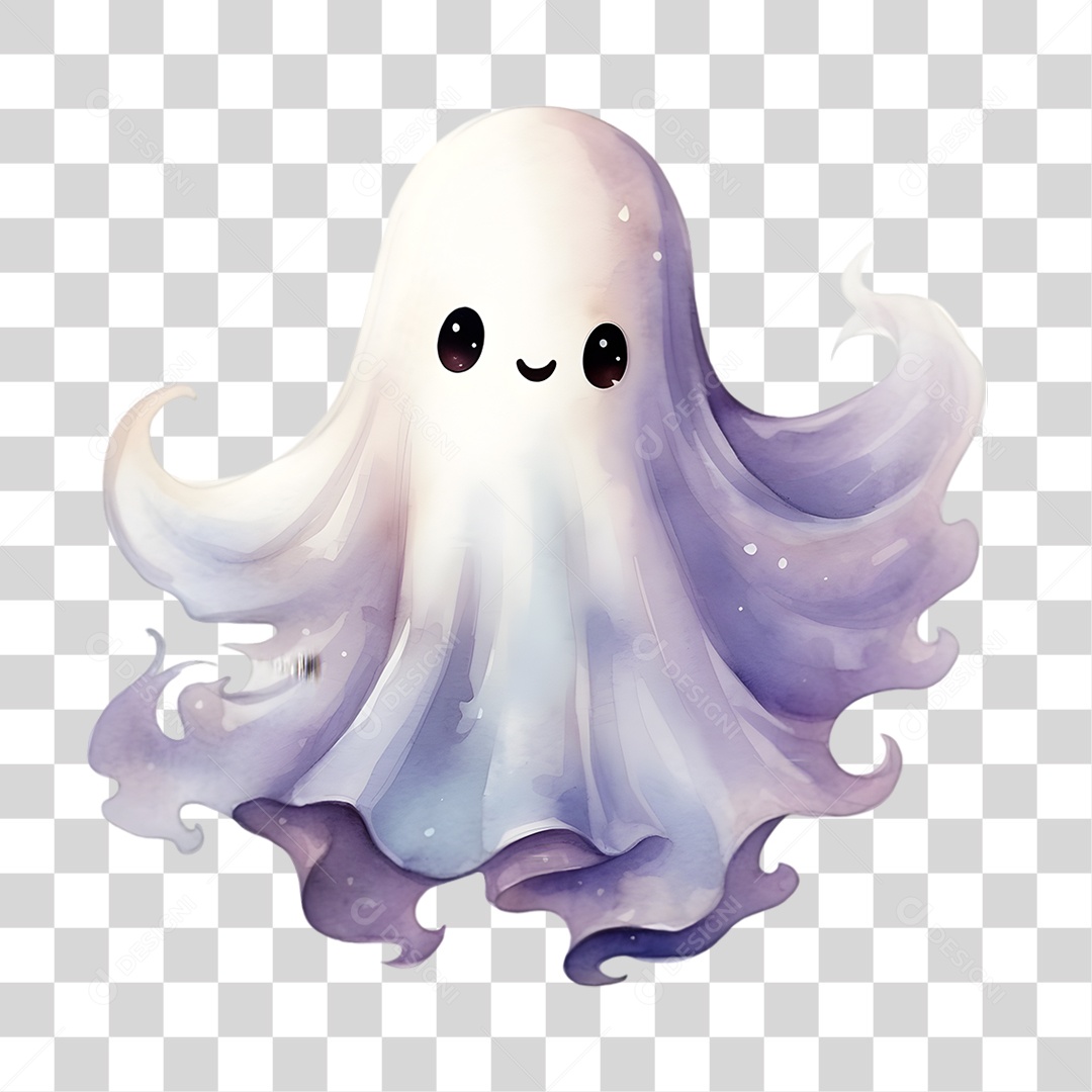 Elemento 3D Halloween Fantasma PNG Transparente