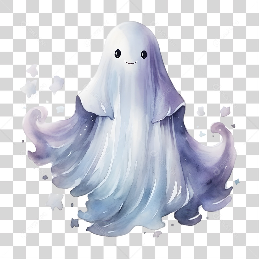 Elemento 3D Halloween Fantasma PNG Transparente