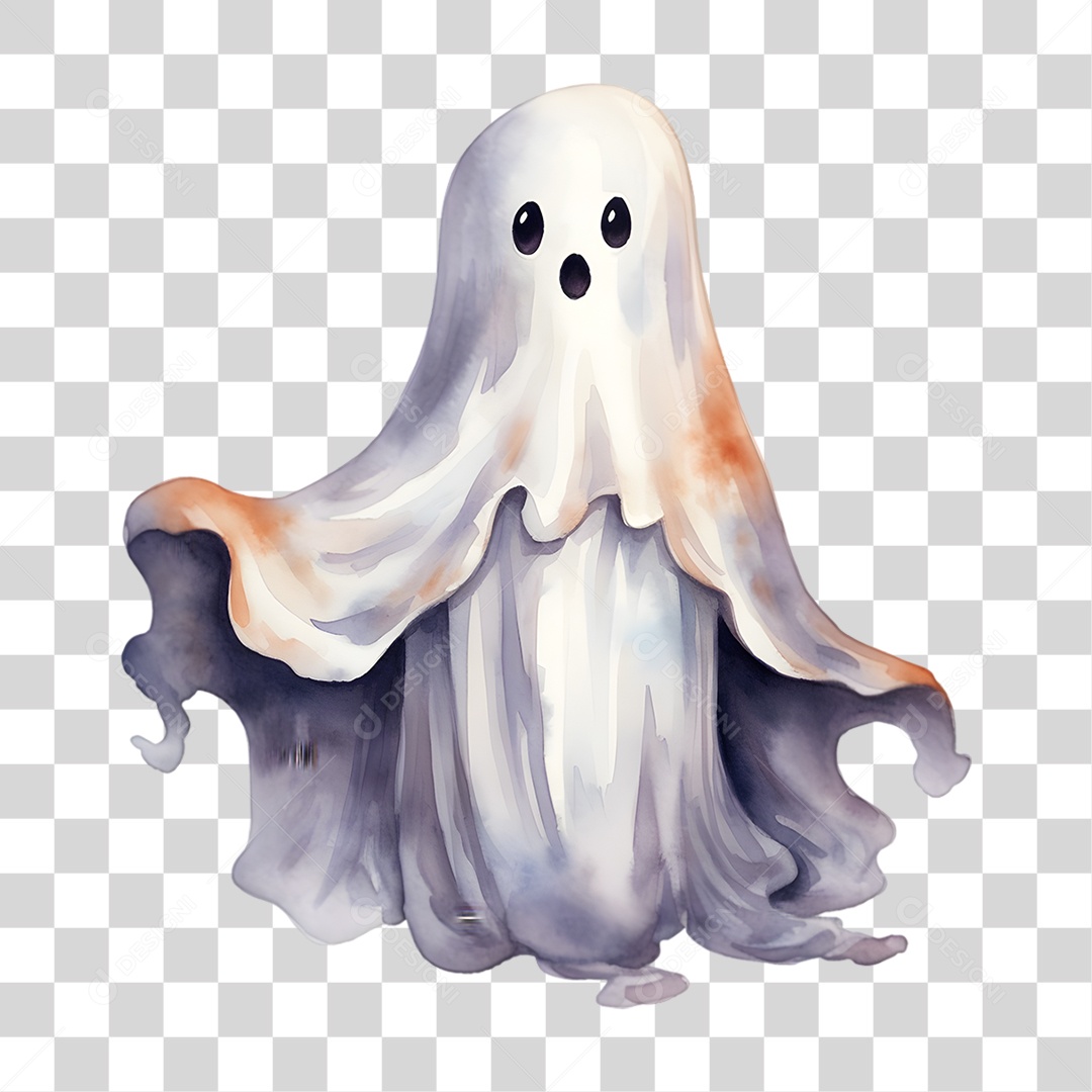 Elemento 3D Halloween Fantasma PNG Transparente