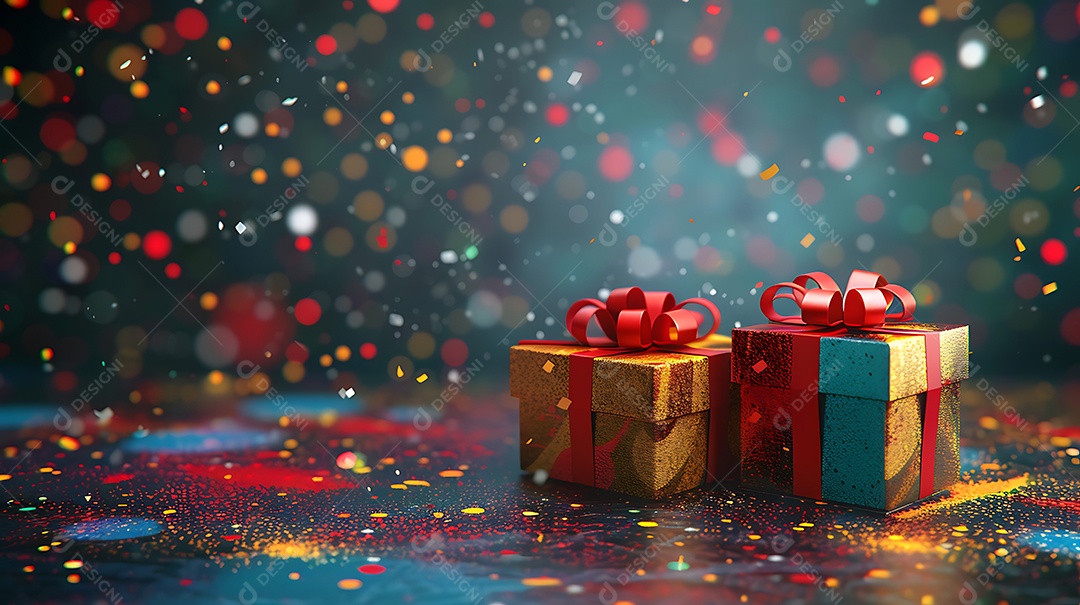 Árvore de natal com luzes e estrelas no céu ilustração 3D