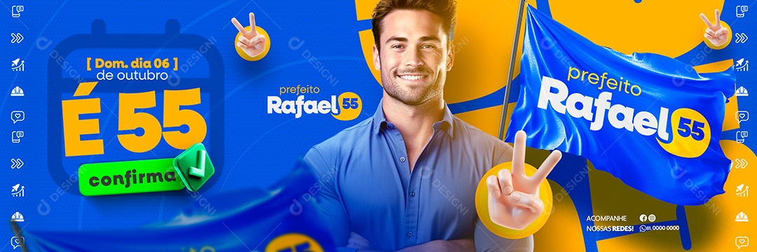 Carrossel Política Rafael Candidato a Prefeito Social Media PSD Editável