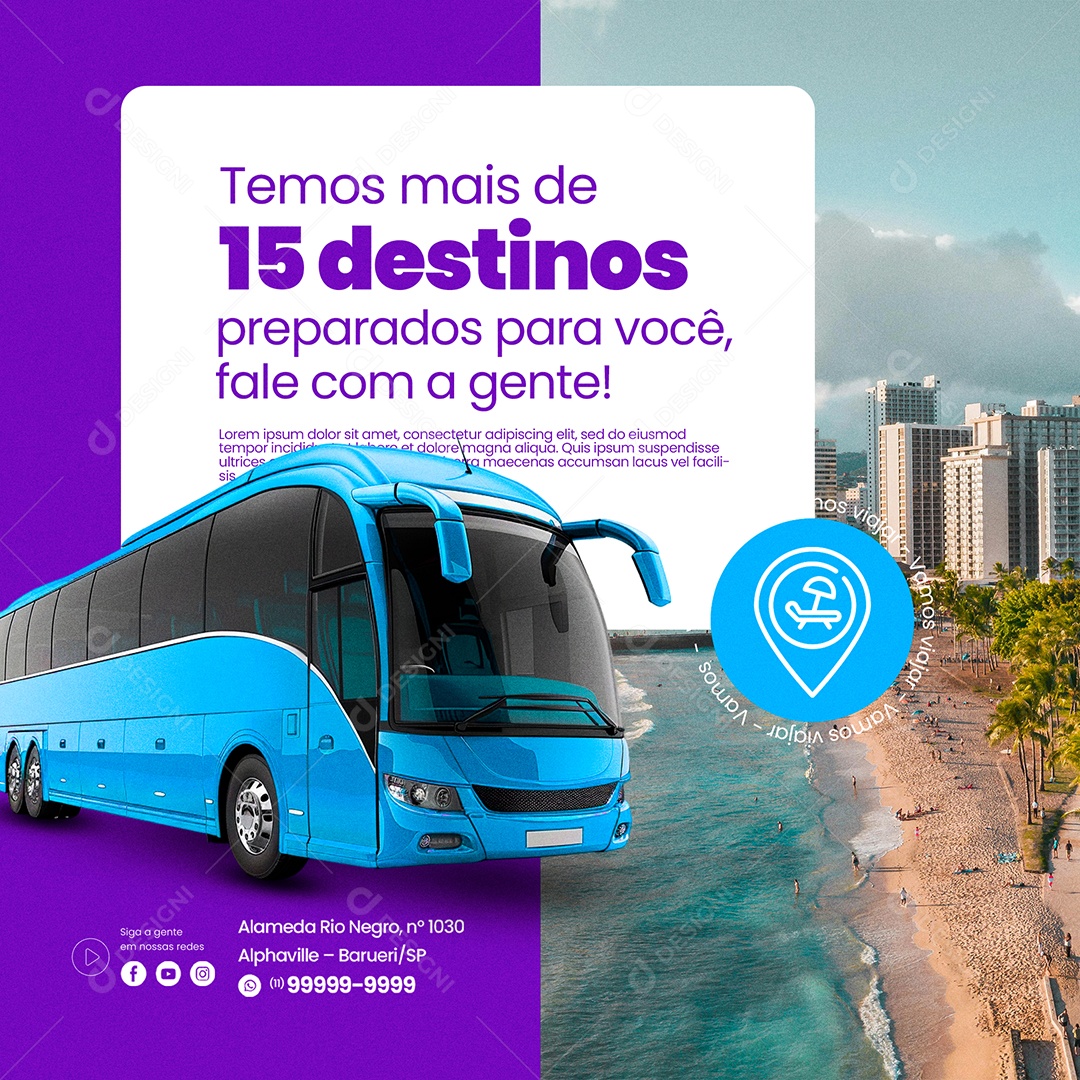 Agência de Viagens Social Media PSD Editável