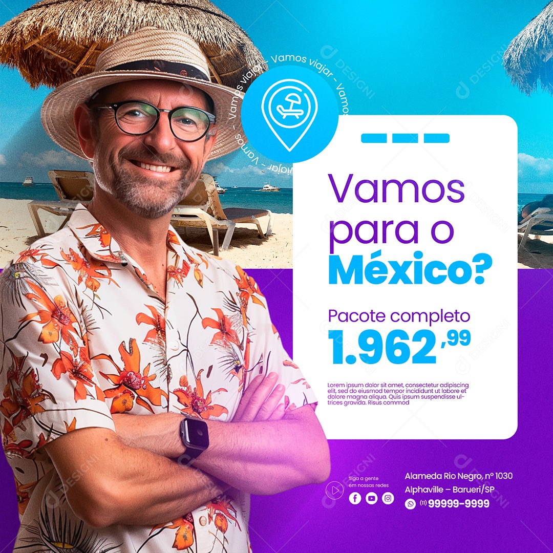 Agência de Viagens Social Media PSD Editável