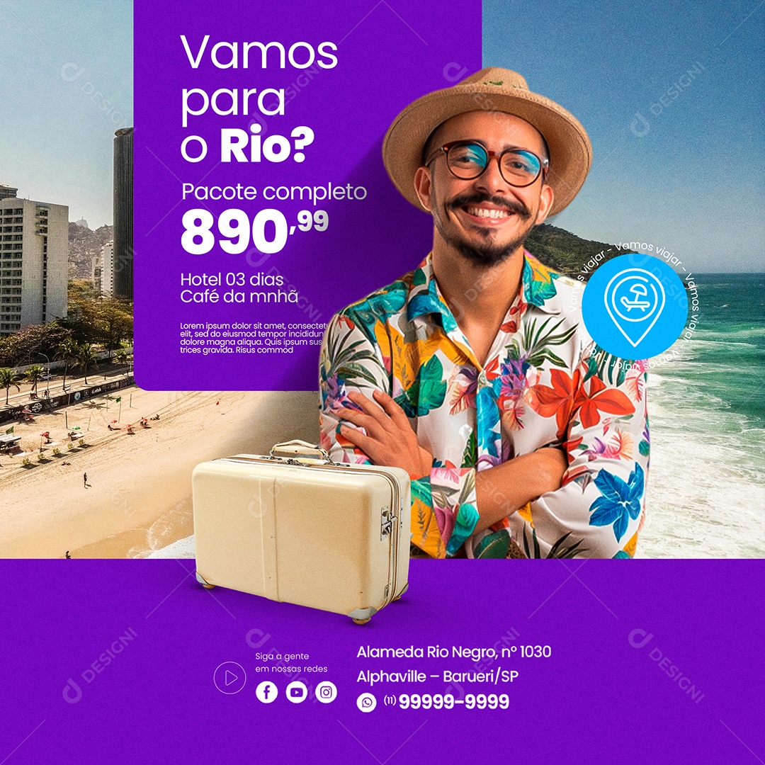 Agência de Viagens Social Media PSD Editável