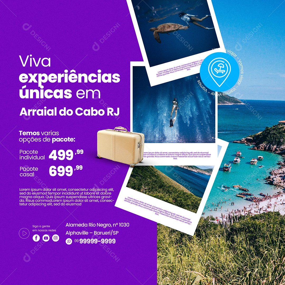 Agência de Viagens Social Media PSD Editável