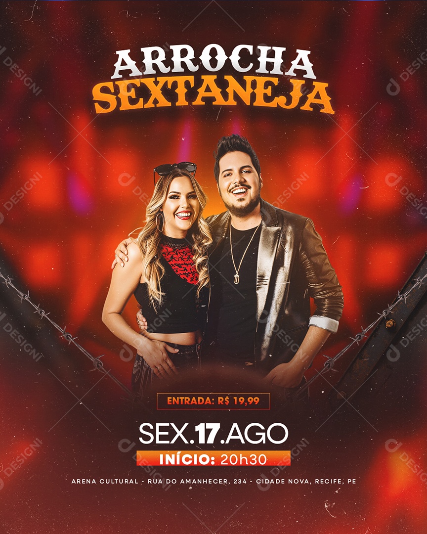 Flyer Arrocha Sertaneja Social Media PSD Editável