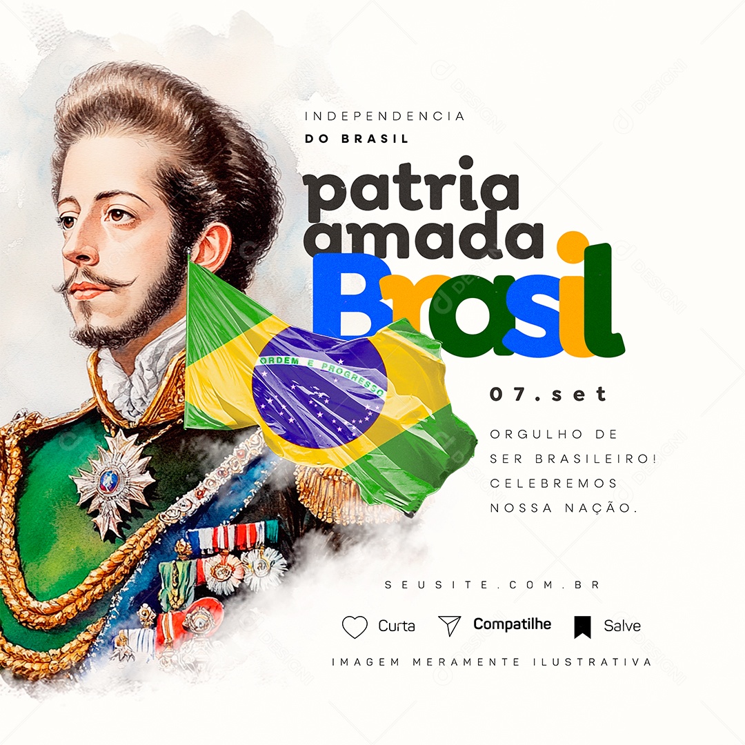 Dia da Independência do Brasil Orgulho de Ser Brasileiro Social Media PSD Editável