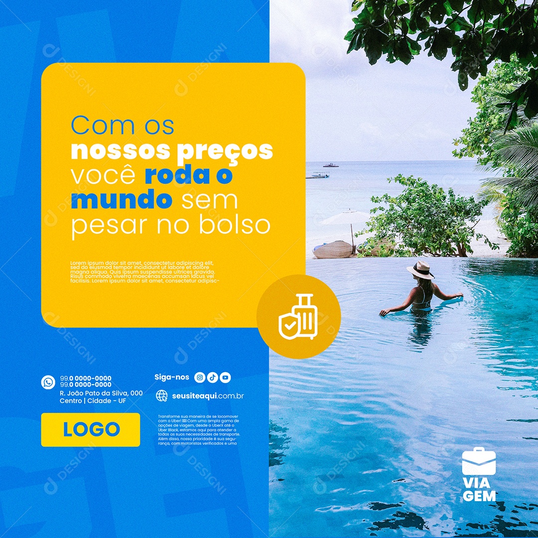 Agência de Viagens Social Media PSD Editável