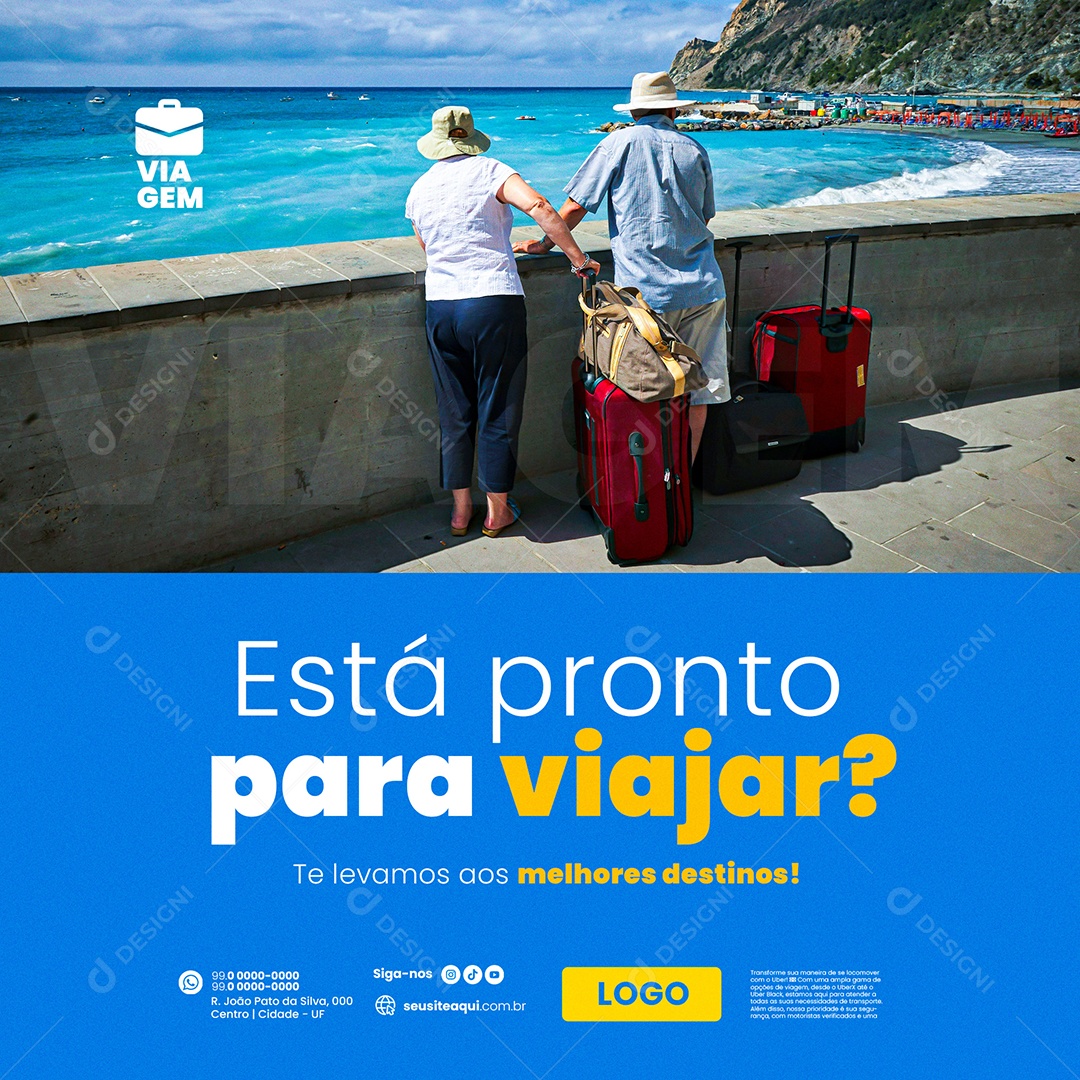 Agência de Viagens Está Pronto Para Viajar Social Media PSD Editável
