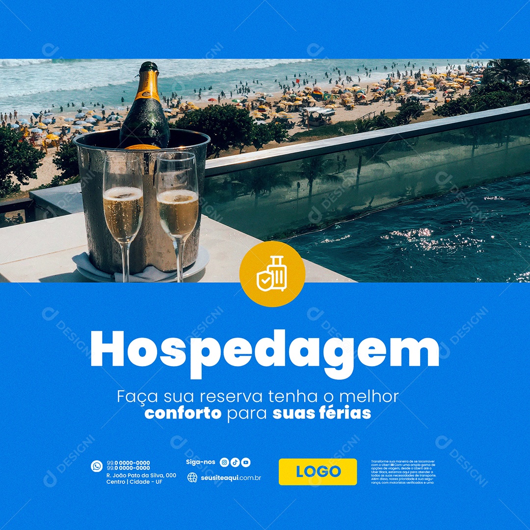 Agência de Viagens Hospedagem Social Media PSD Editável