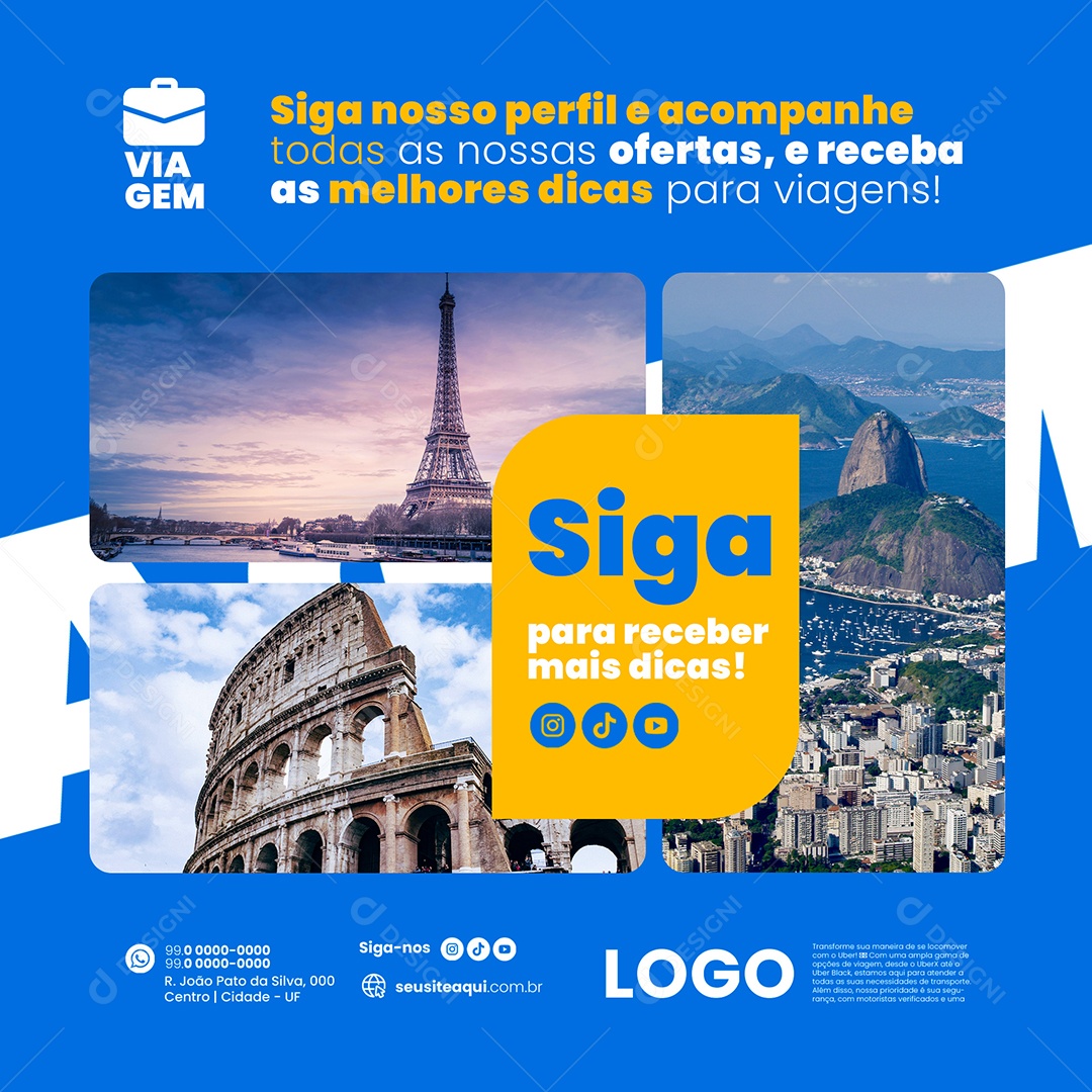 Agência de Viagens Social Media PSD Editável