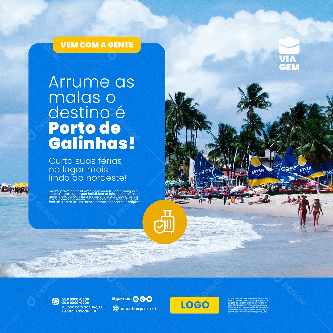Agência de Viagens Porto de Galinhas Social Media PSD Editável