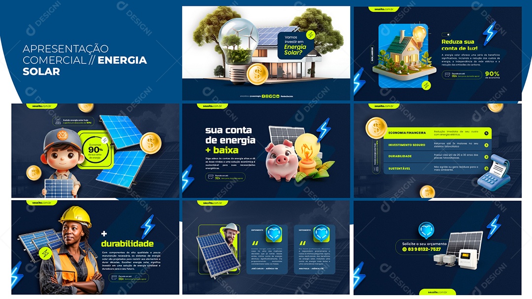 Apresentação Comercial Energia Solar PSD Editável