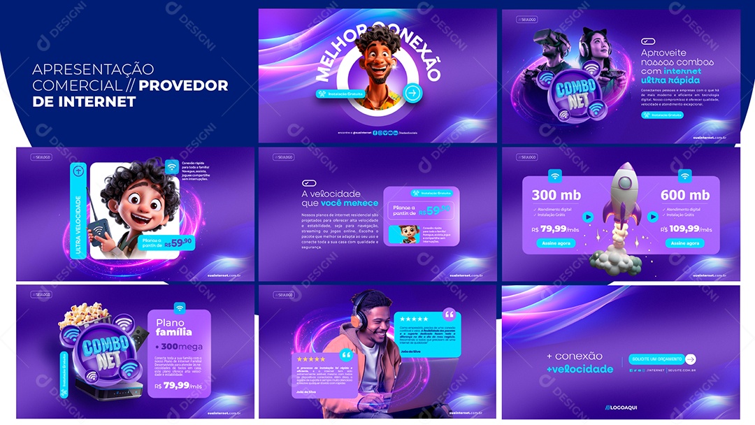 Apresentação Comercial Provedor de Internet PSD Editável