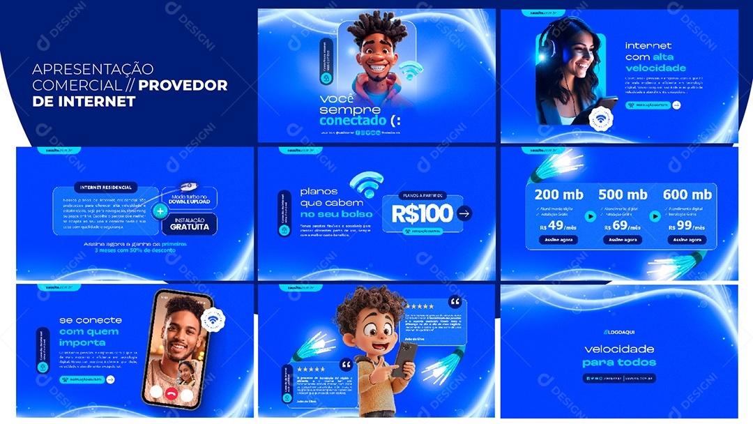 Apresentação Comercial Provedor de Internet PSD Editável
