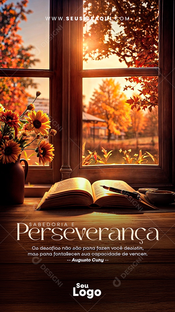 Story Sabedoria e Perseverança Social Media PSD Editável