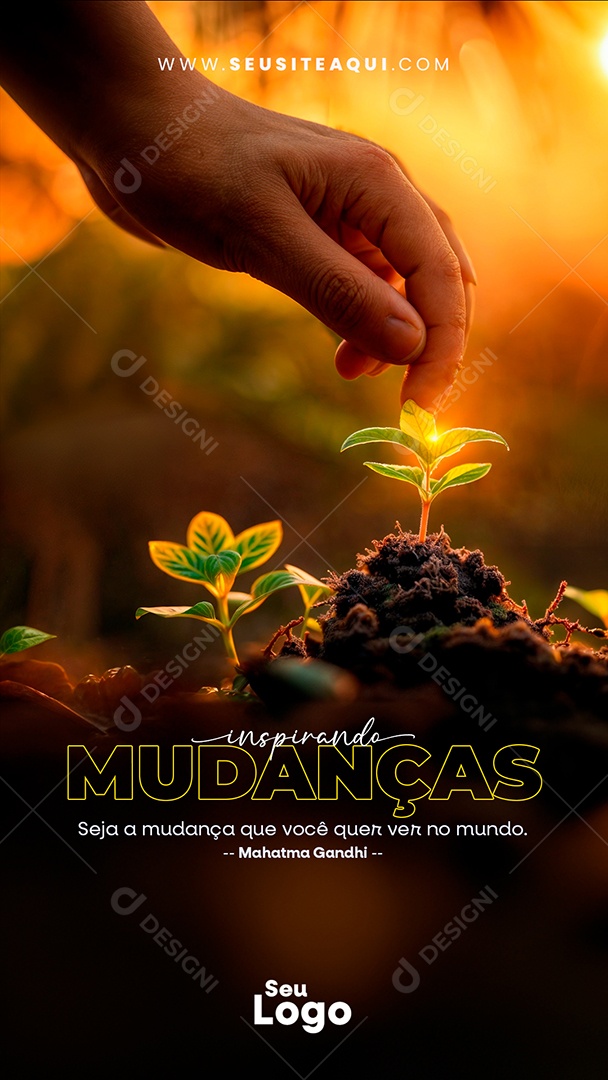 Story Seja a Mudança que Você quer Ver no Mundo Social Media PSD Editável
