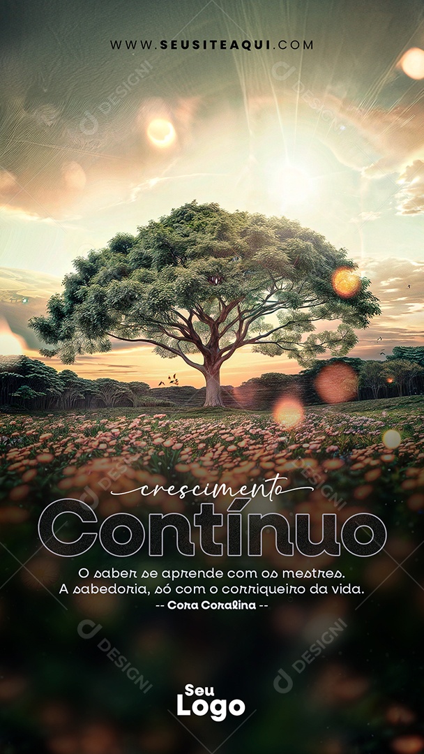 Story Crescimento Contínuo o Saber se Aprende com os Mestres Social Media PSD Editável