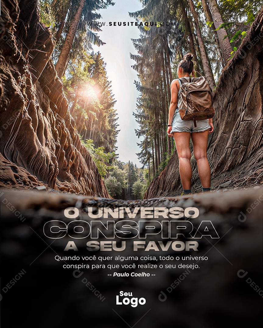 O Universo Conspira a seu Favor Social Media PSD Editável