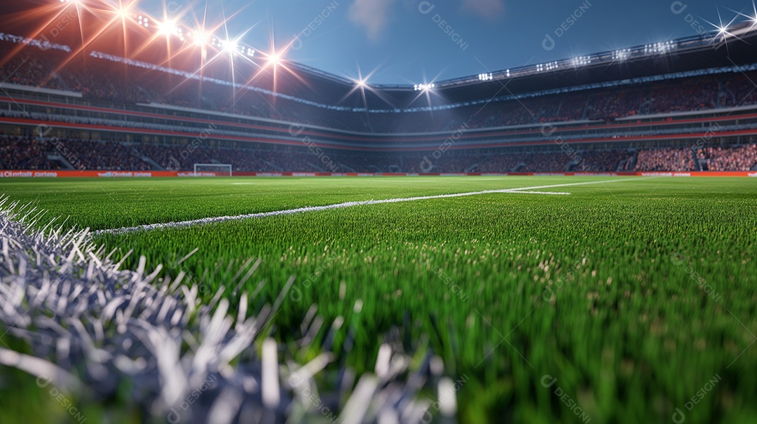 Campo de futebol iluminado