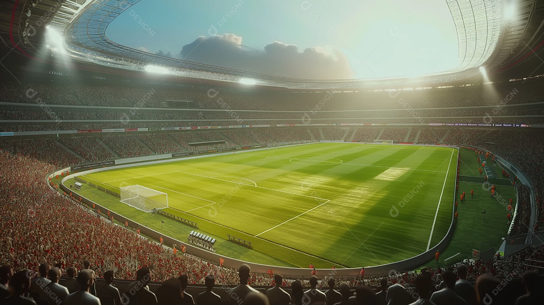 Campo de futebol estádio lotado