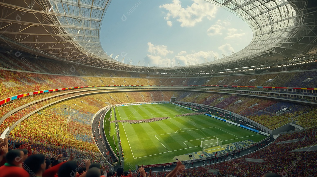 Campo de futebol estádio lotado