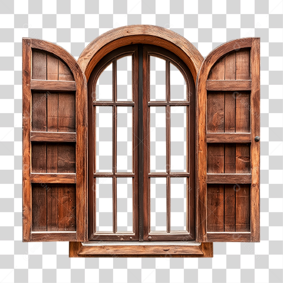 Janela de Madeira PNG Transparente