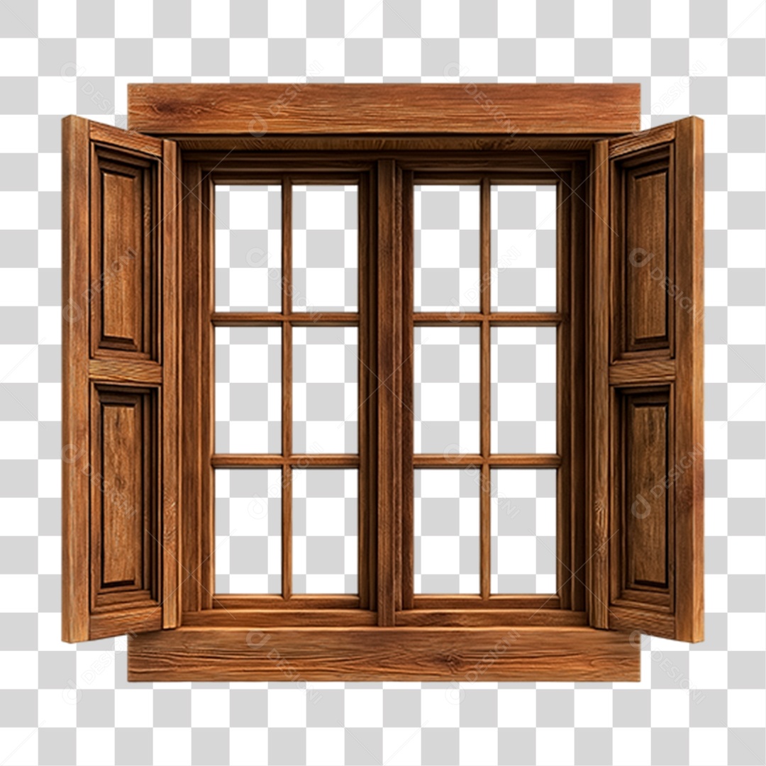 Janela de Madeira PNG Transparente