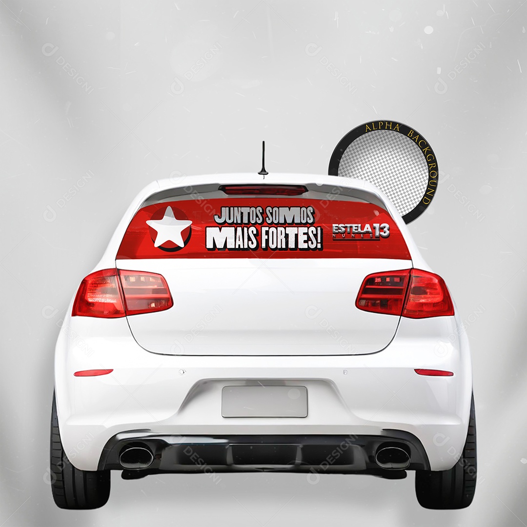 Mockup Adesivo Político de Carro PSD