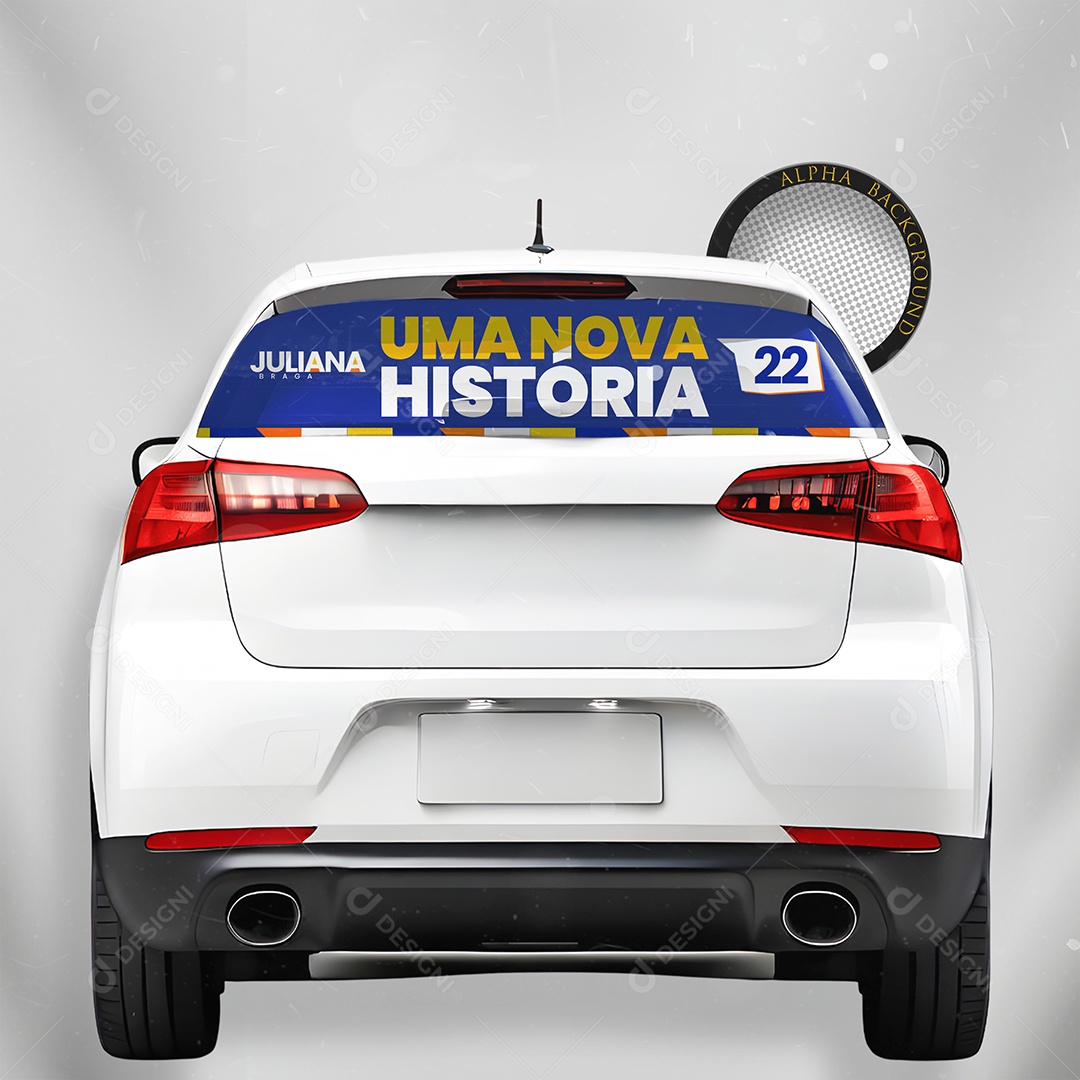 Mockup Adesivo Político de Carro PSD