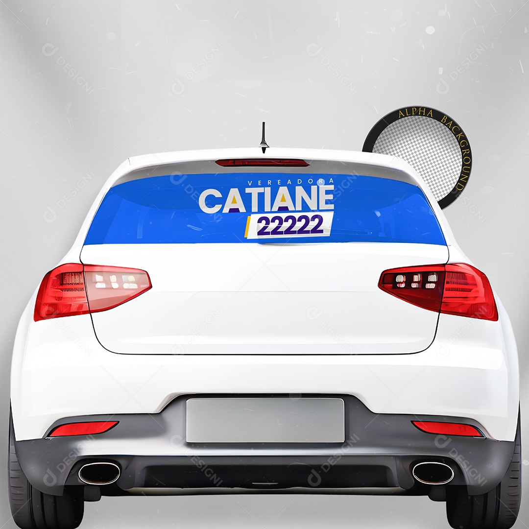 Mockup Adesivo Político de Carro PSD