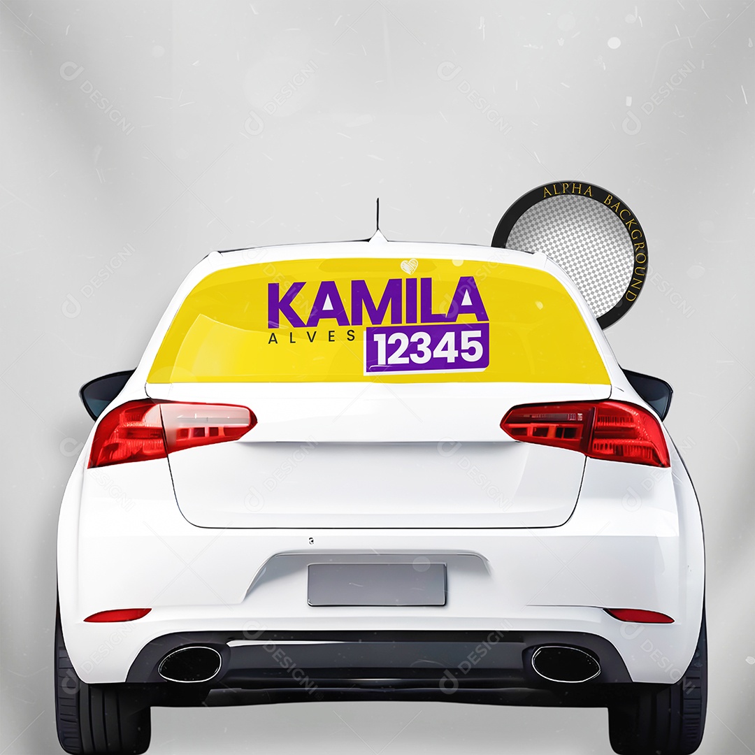 Mockup Adesivo Político de Carro PSD
