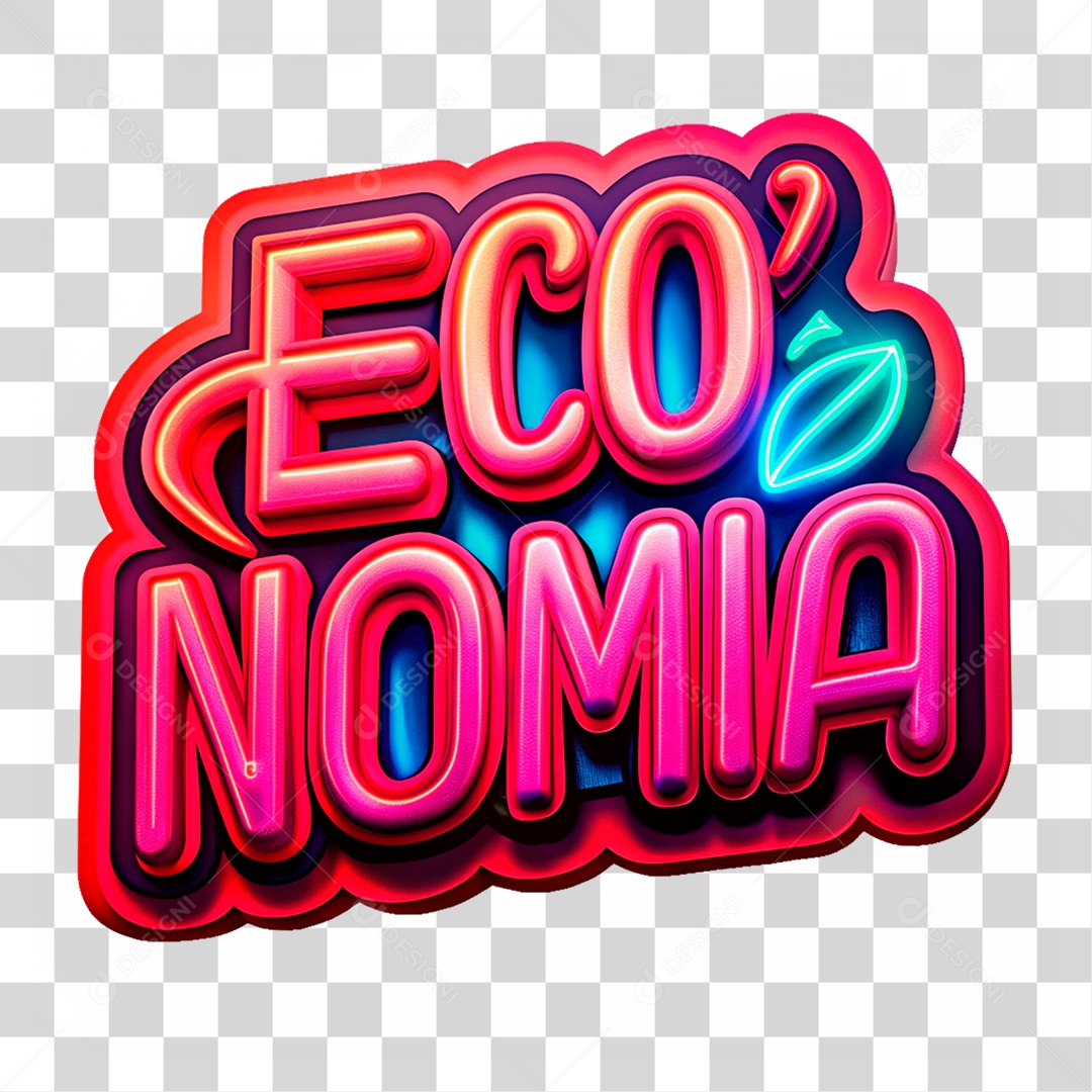 Economia Selo 3D Rosa Vermelho E Azul para Composição PNG Transparente