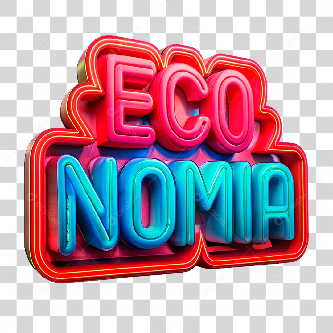 Selo 3D Economia PNG Transparente