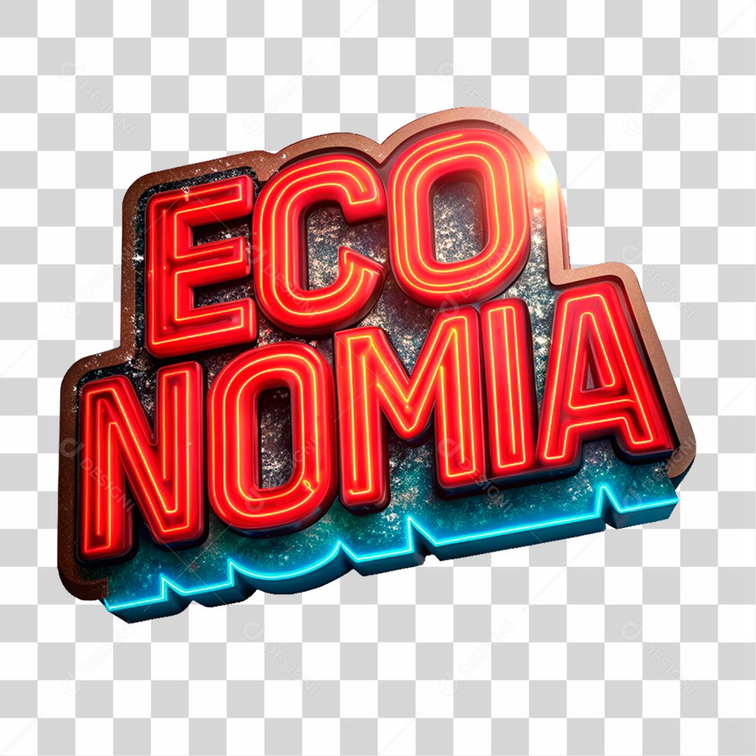 Selo 3D Economia PNG Transparente