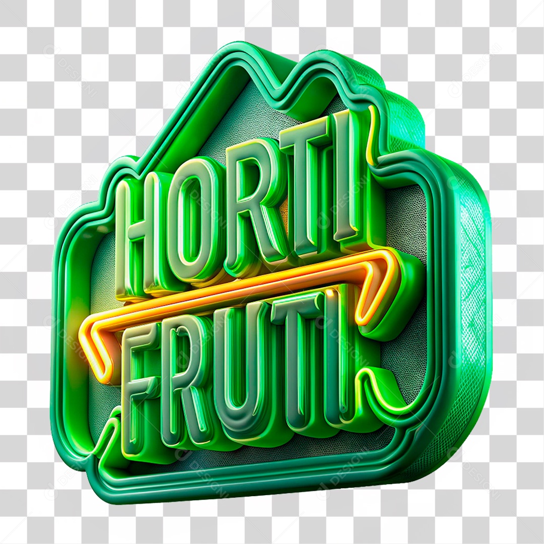 Selo 3D Hortifruti PNG Transparente