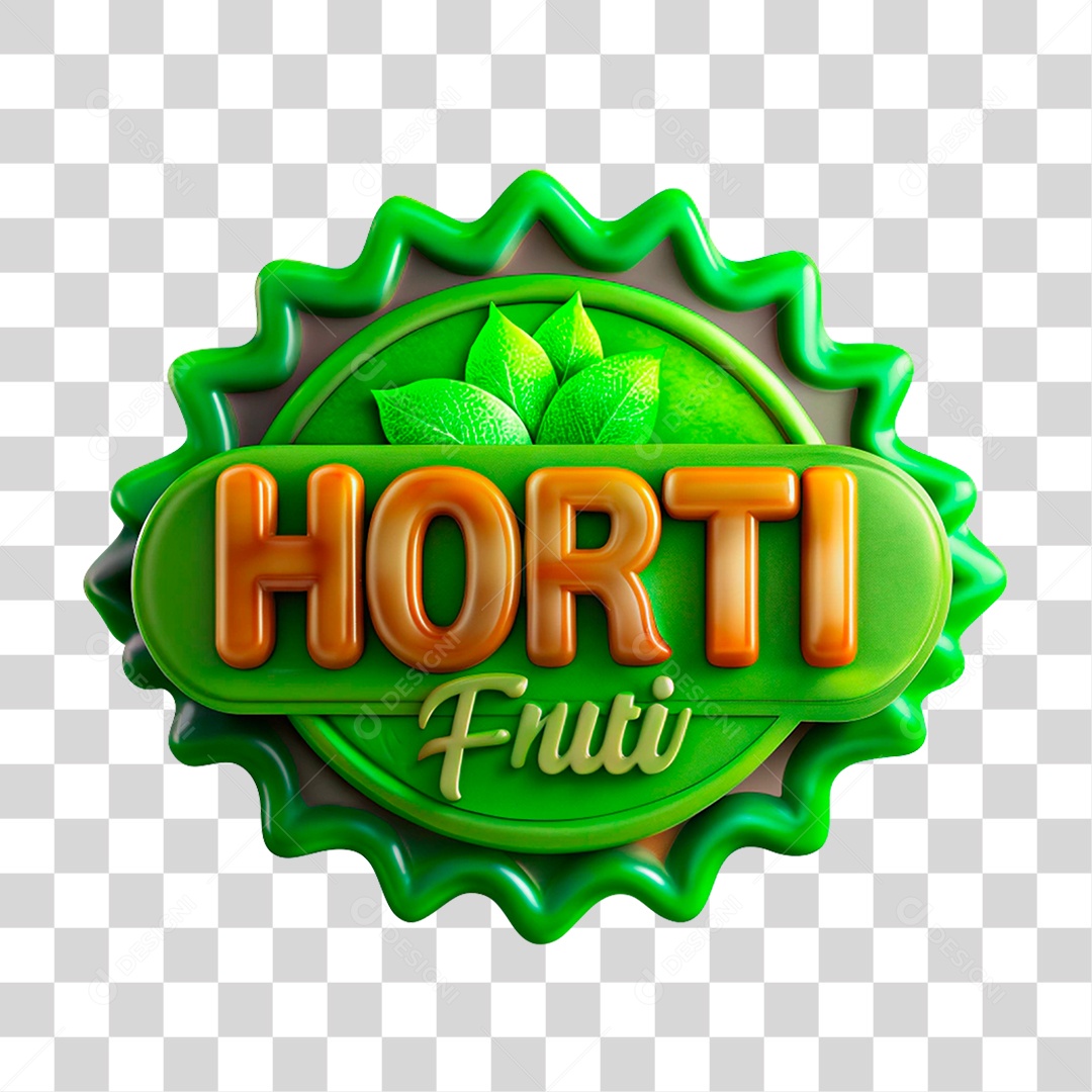Selo 3D Hortifruti PNG Transparente