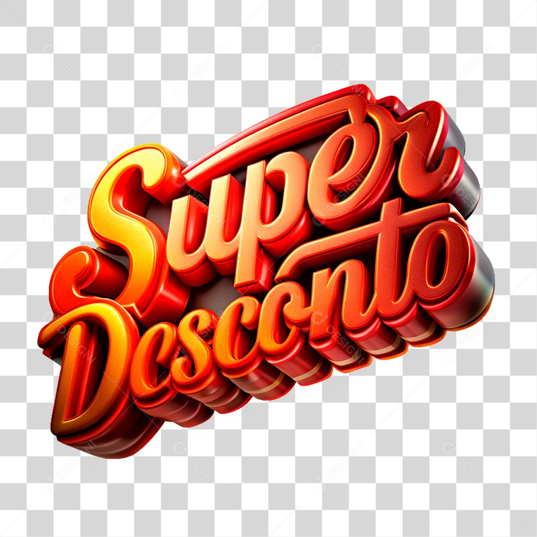 Selo 3D Super Desconto PNG Transparente
