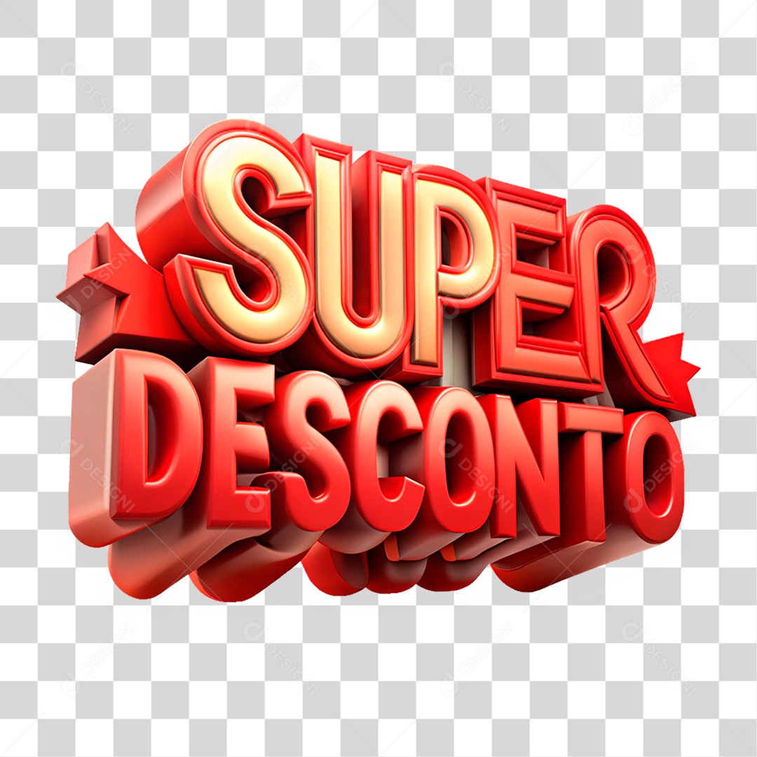 Selo 3D Super Desconto PNG Transparente