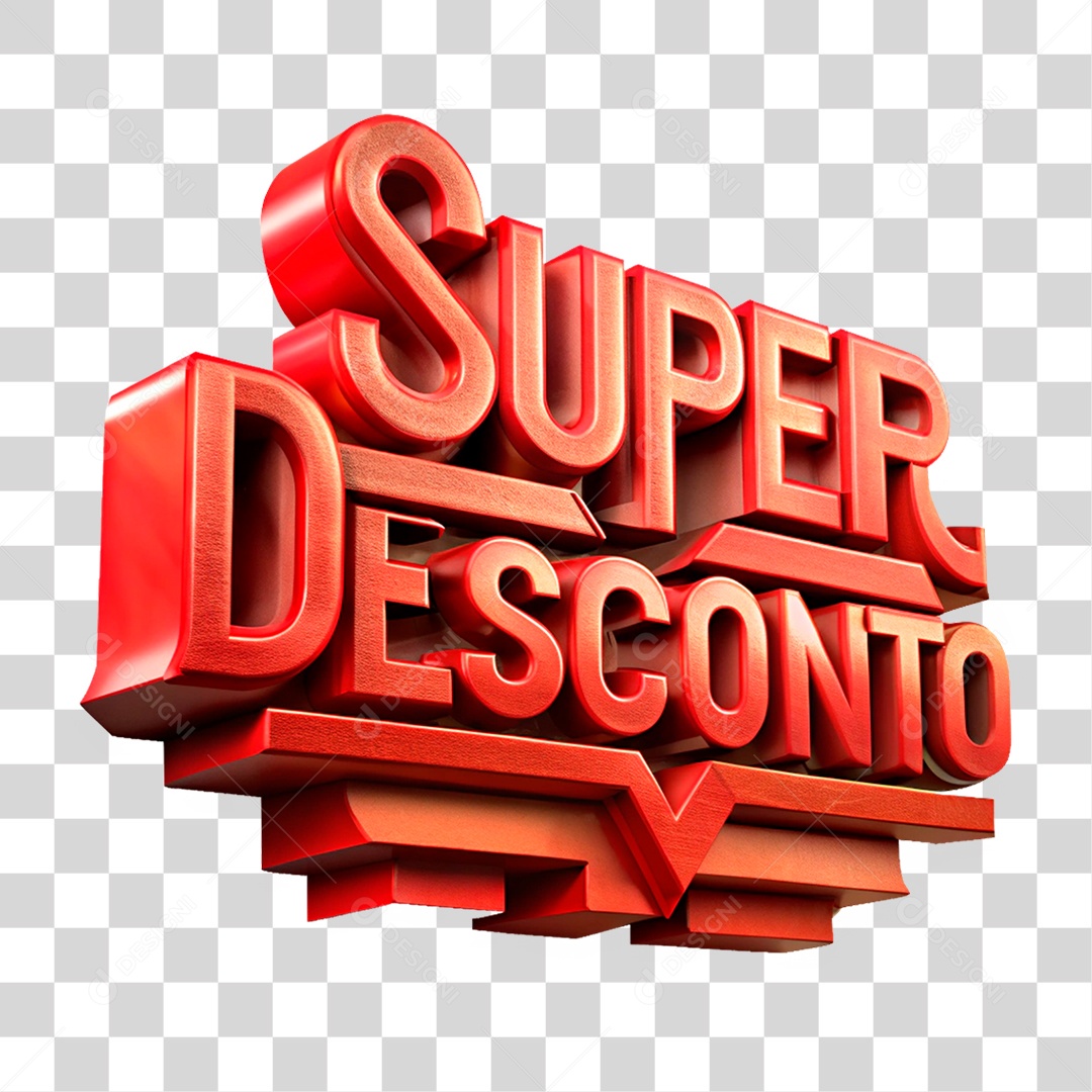 Selo 3D Super Desconto PNG Transparente