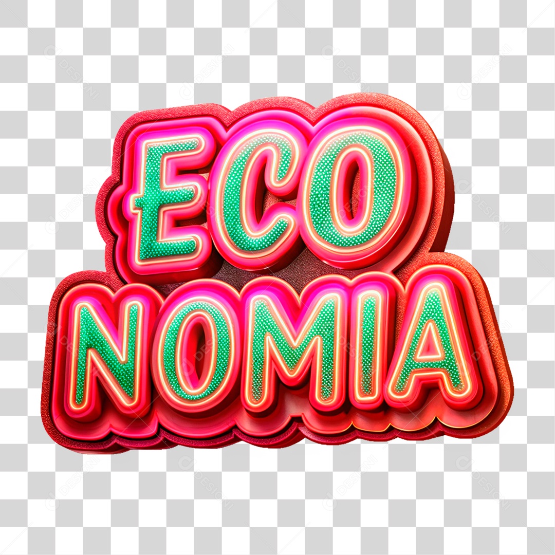 Selo 3D Economia PNG Transparente