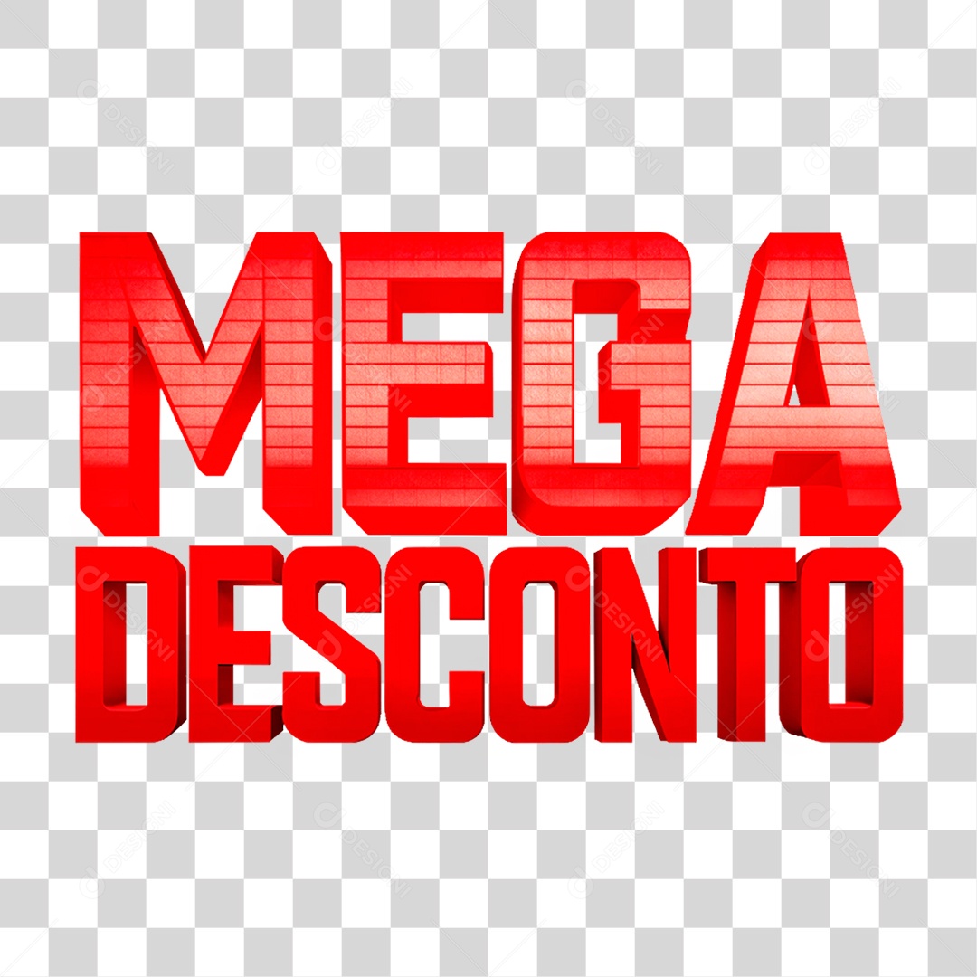 Selo 3D Mega Desconto PNG Transparente