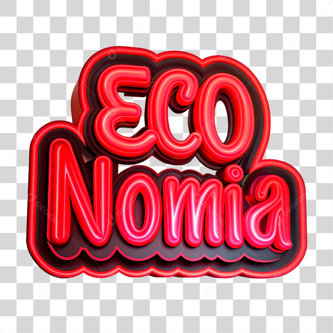 Selo 3D Economia PNG Transparente