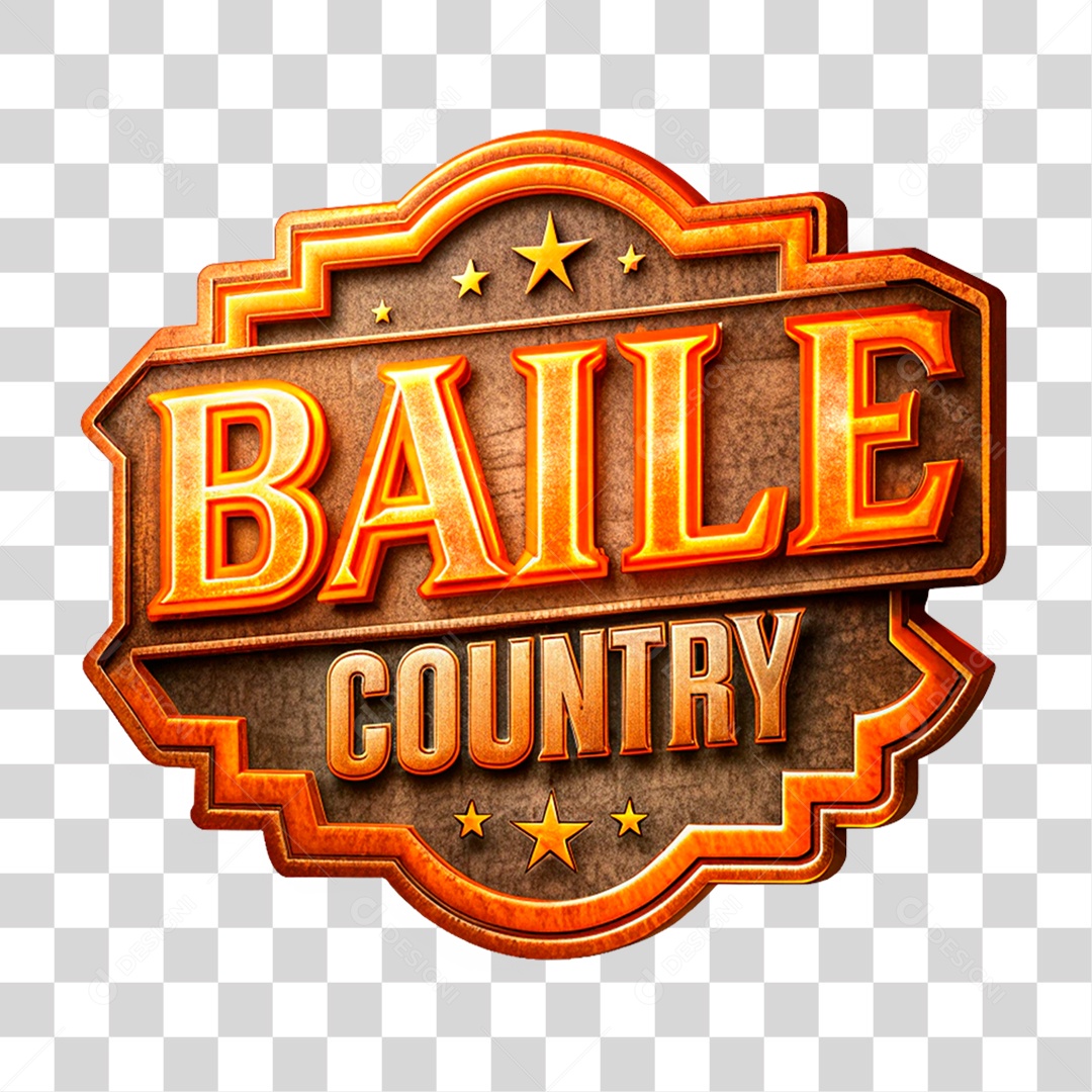 Selo 3D Baile Country  PNG Transparente