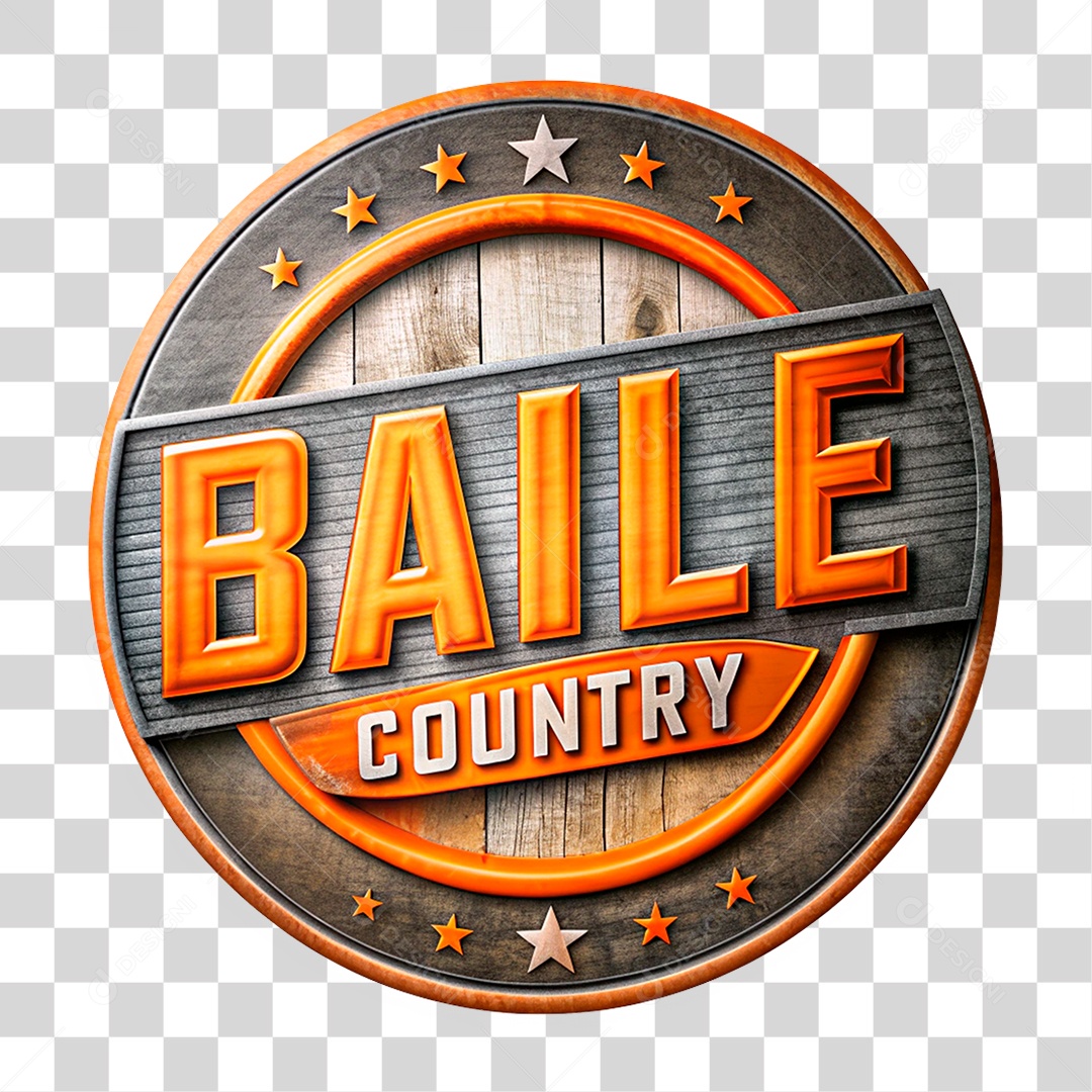 Selo 3D Baile Country PNG Transparente