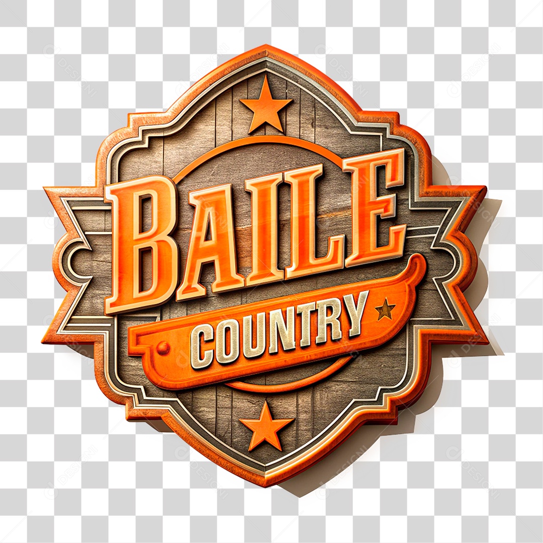 Selo 3D Baile Country PNG Transparente