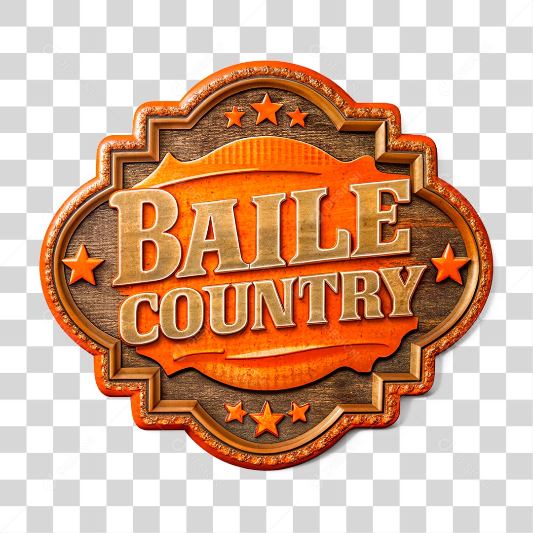 Selo 3D Baile Country PNG Transparente